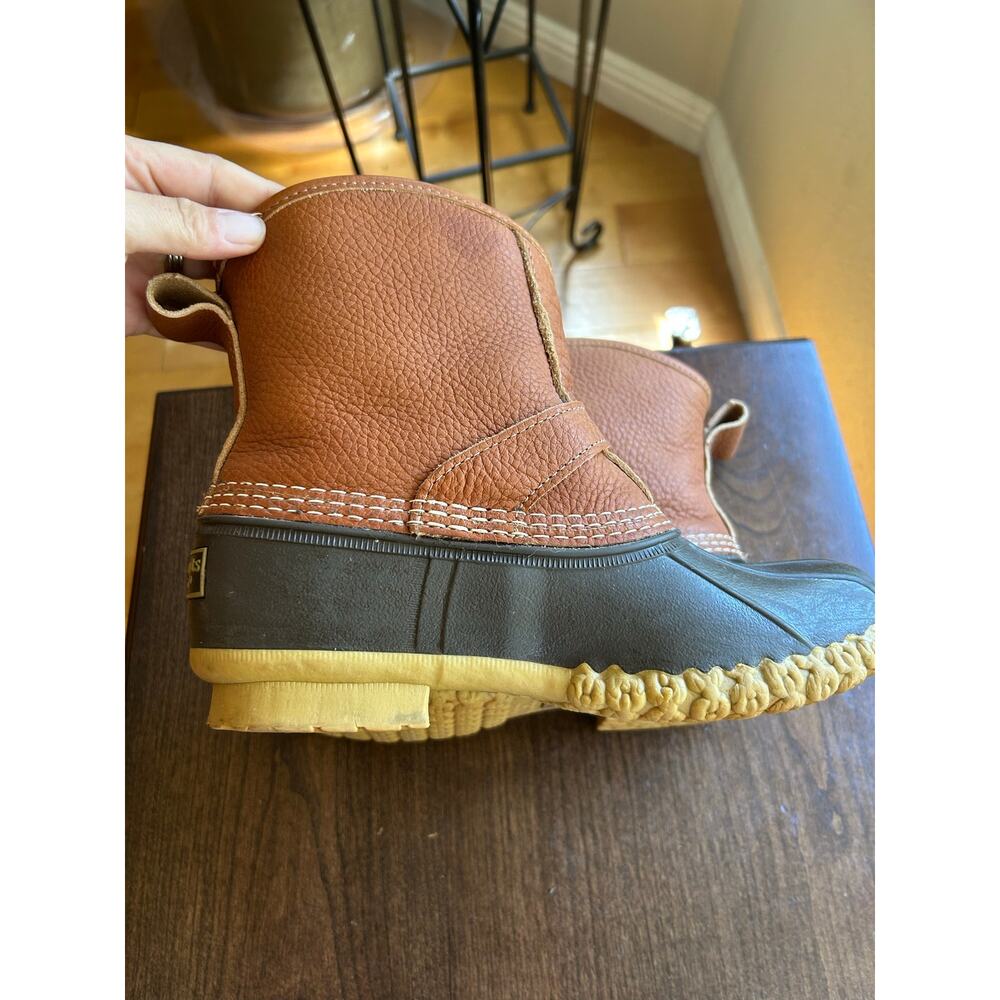 L.L. Bean Leather & sheepskin Lounger Duck Boots Sz 7 - Picture 7 of 9